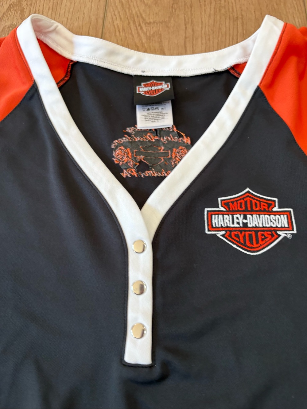 WOMEN'S HARLEY-DAVIDSON 3 Snap Jersey Shirt Iron Valley Manheim PA XL - Picture 6 of 10